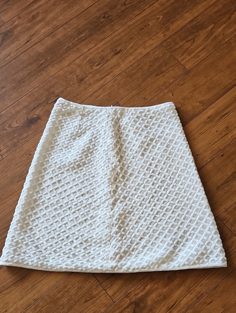 Tory Burch Alaina Classic White Textured A-Line Skirt Size 4
